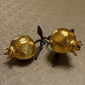 Gold Pomegranate Salt & Pepper Shakers